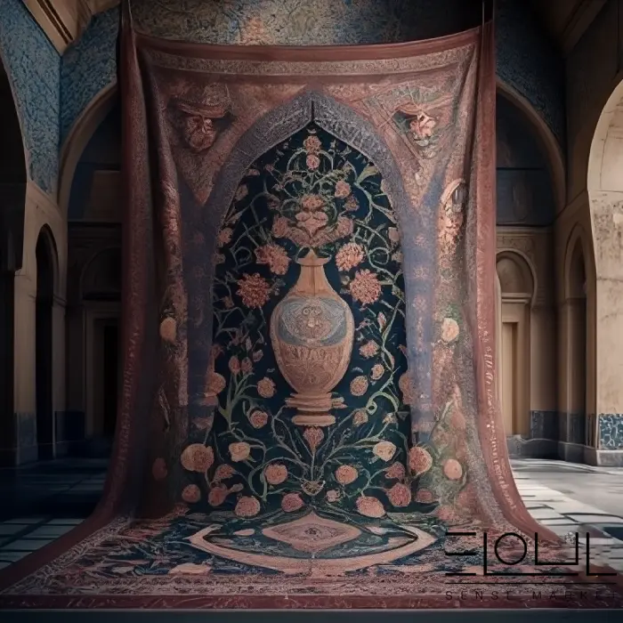 طرح فرش گلدانی